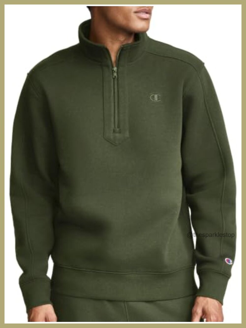 Champion Powerblend Fleece Quarter-Zip Mock Neck Sweatshirt
